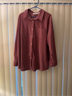 Main Street Blues Soft Button-Up Shirt in Deep Blush